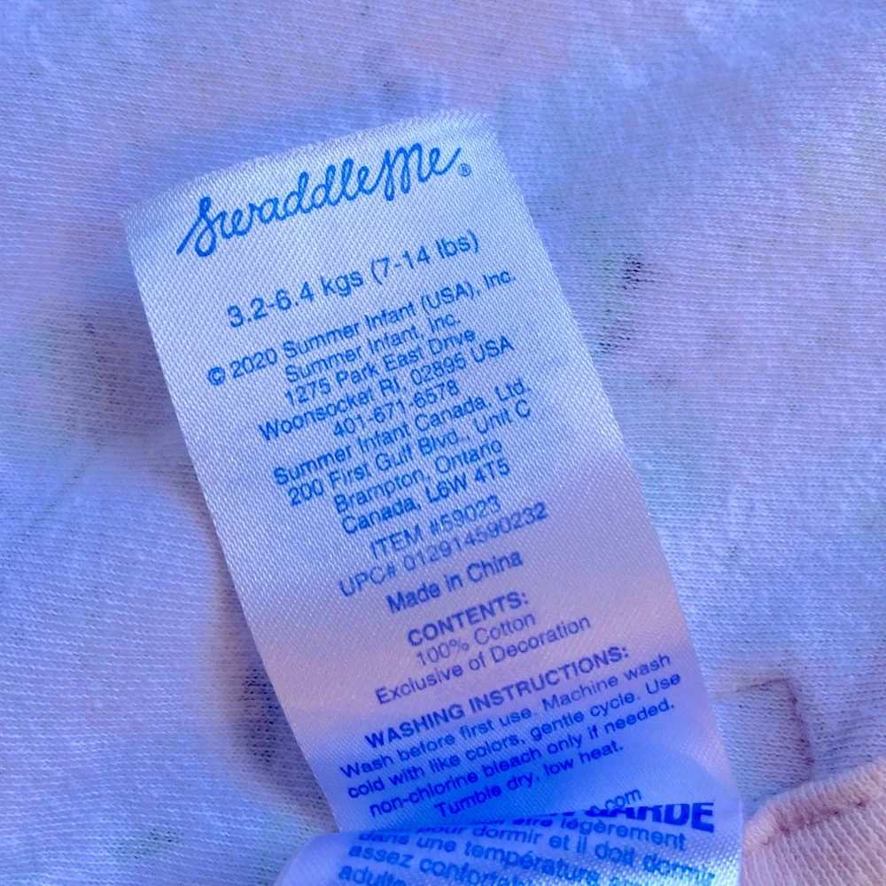 SwaddleMe Sleepsack‎ Floral Mint Pink 100% Cotton Sm/Med 7-14lbs